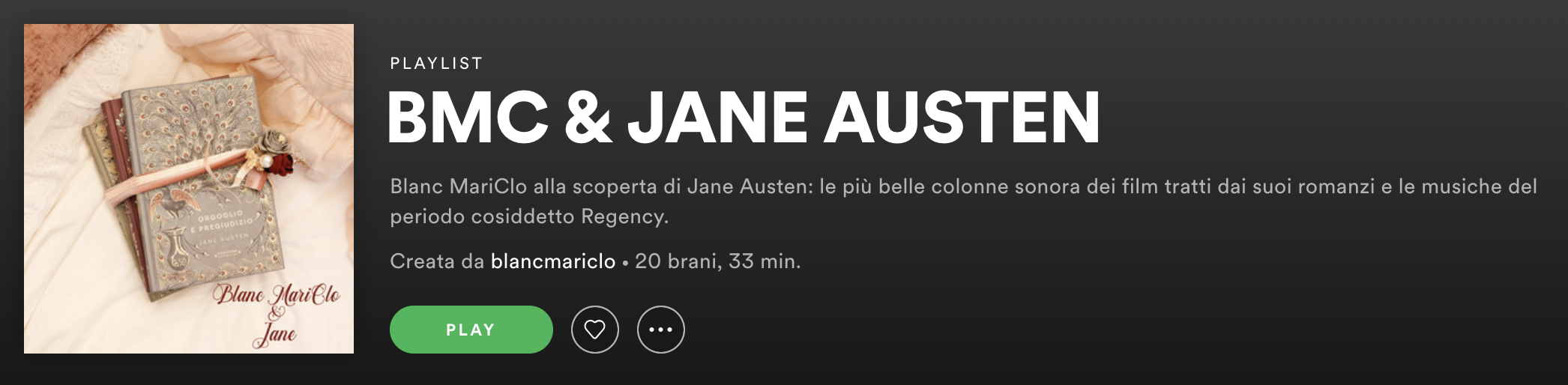 Blanc MariClo' - Jane Austen Playlist