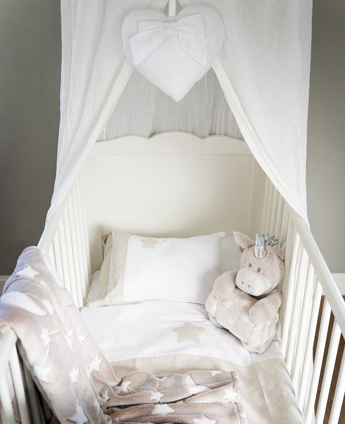 CHARLOTTE abat-jour comodino Shabby chic Bianco cameretta bambina