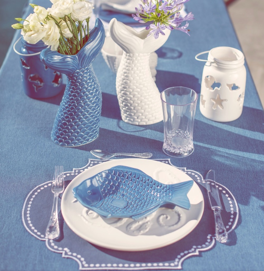 Blanc MariClo' - tessile blue e bianco - Vassoi, piatti, decori serie Salina - Blog