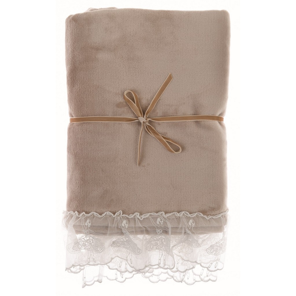 PLAID AVEC VOLANT EN DENTELLE 260GSM A30698