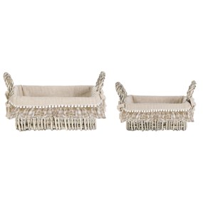 SET 2 BASKET WITH FRILL A31328