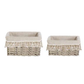 SET 2 BASKET WITH FRILL A31329