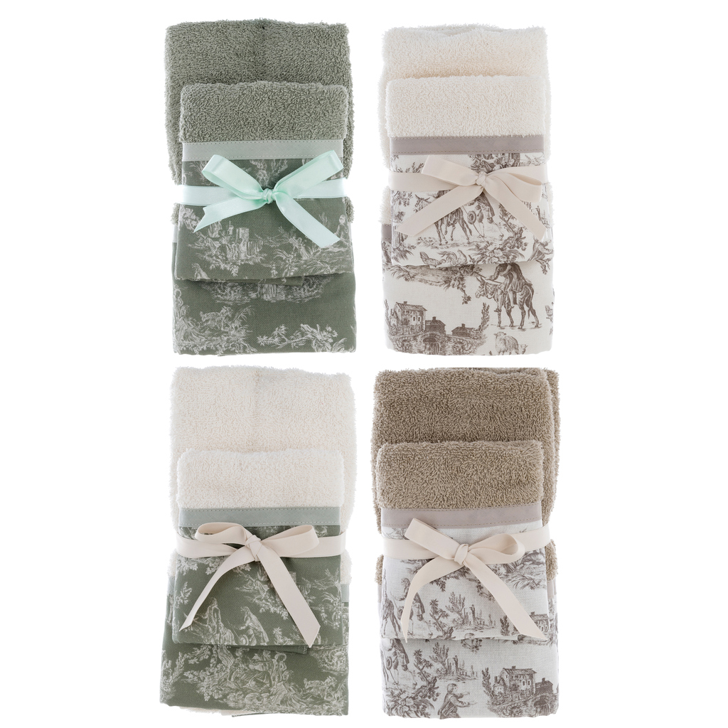 TOWEL SET CM 40X60+60X100 ASS.420 GSM A33737