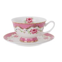 TEA CUP WITH SAUCER IN BOX  (PINK)
