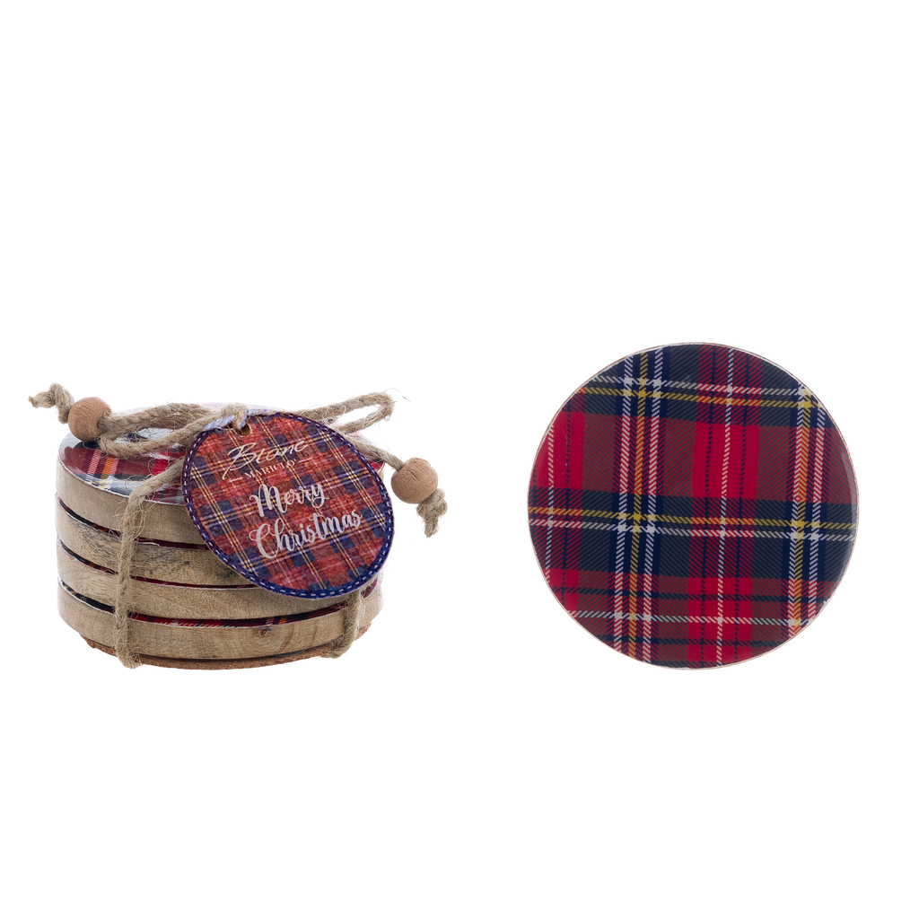 SET 4 DESSOUS DE VERRE RONDS A35091