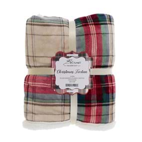 PLAID SHERPA AVEC TARTAN IMPRIME 420GSM A35189