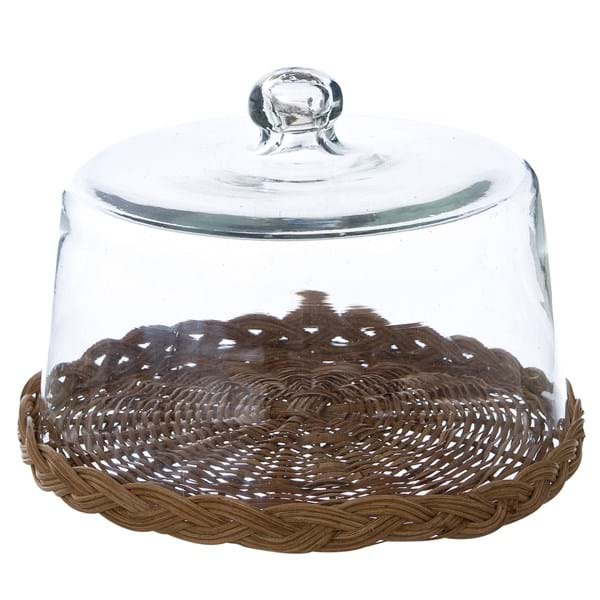 TRAY WITH GLASS BELL A35876