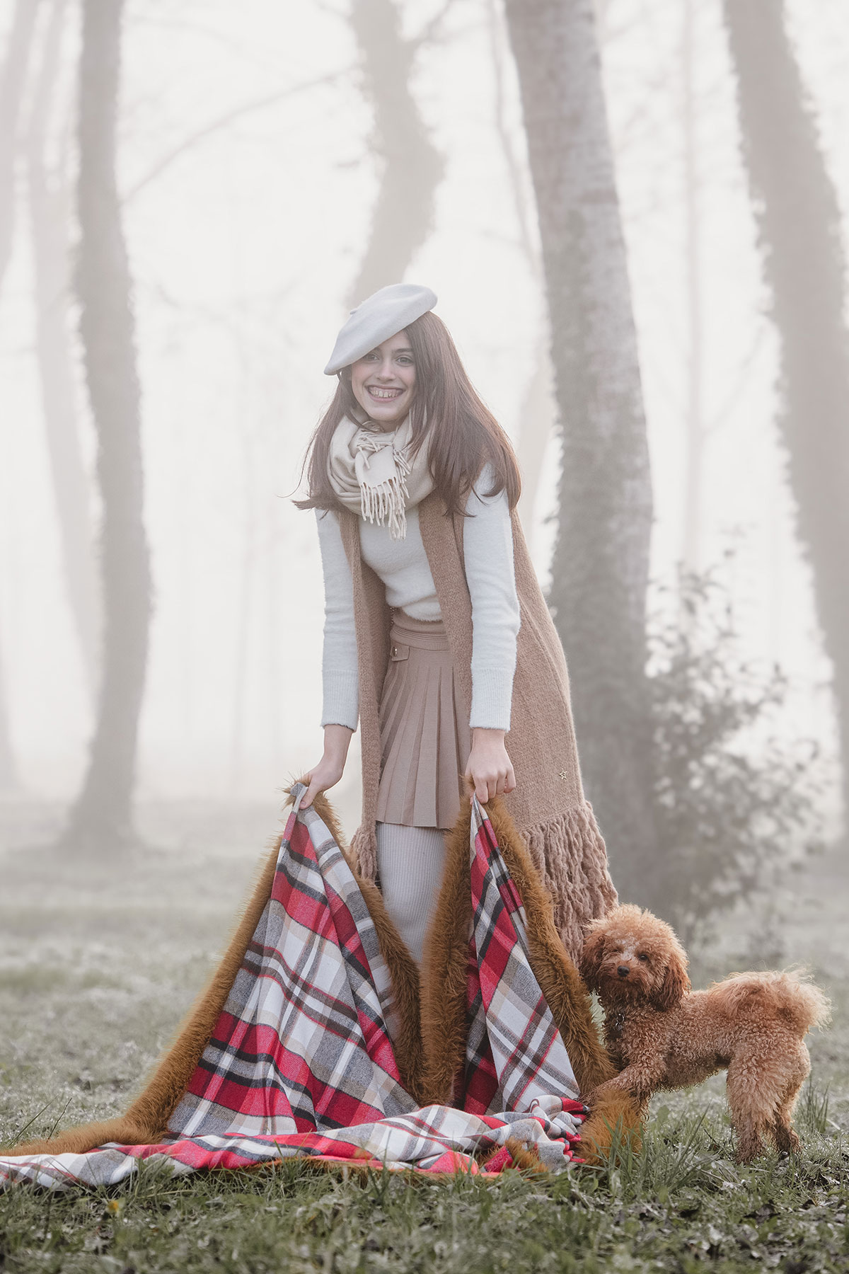 Plaids et oreillers douillets