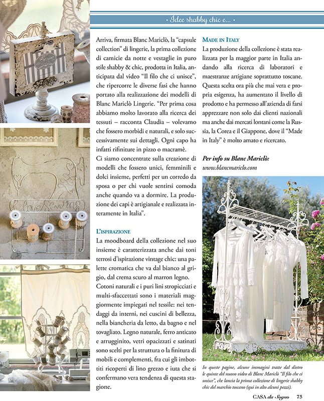 Casa da sogno - February 2015  | Blanc Mariclò UK Site