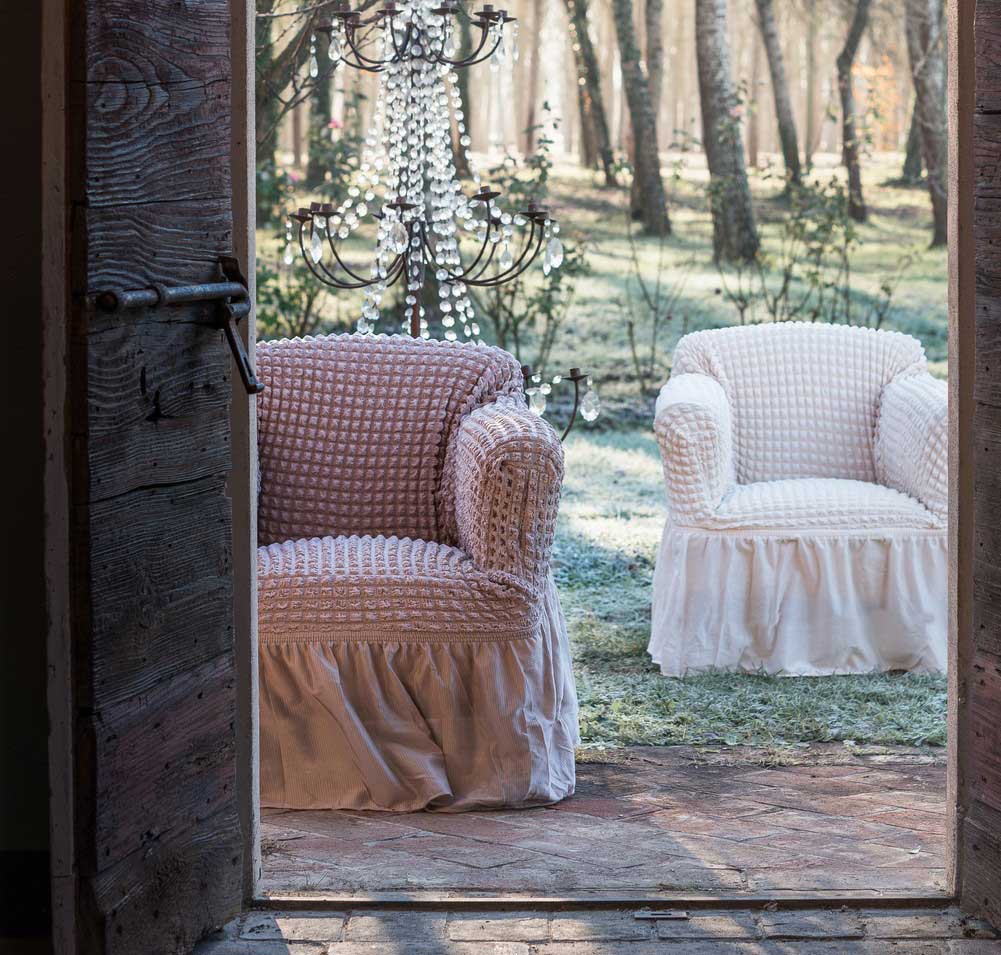 Blanc Mariclò Copri Divano Shabby tre posti colore Bicolor 