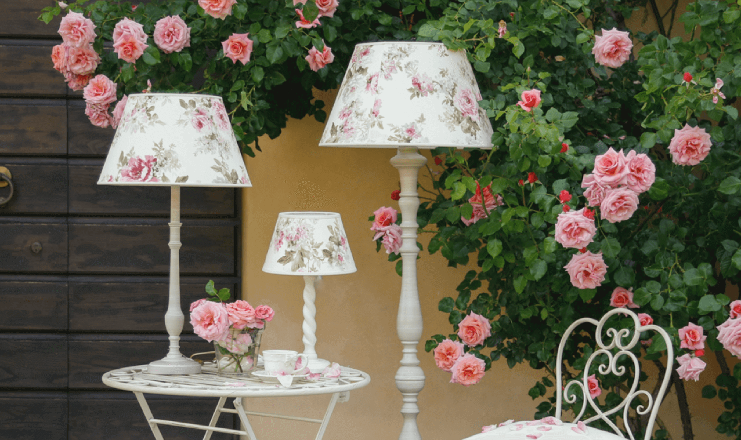 DOITOOL Paralume A Clip In Tessuto Floreale - 25 Cm - Stile Vintage Rustico Per Lampadario E27