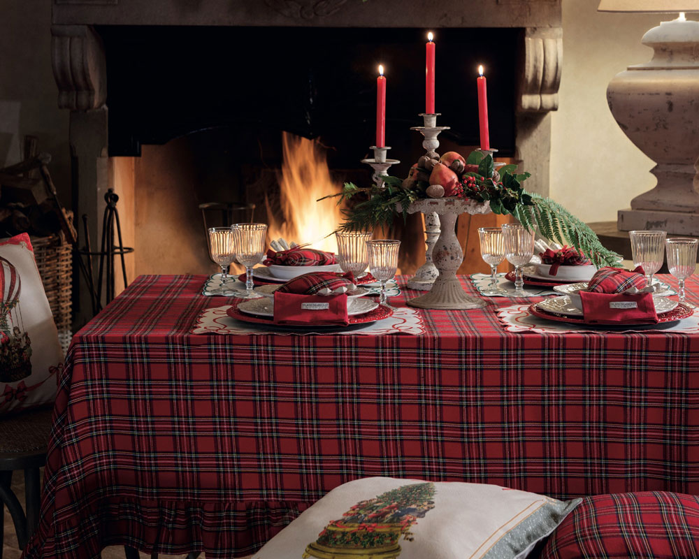 Blanc MariClo’ - tavola natale tartan